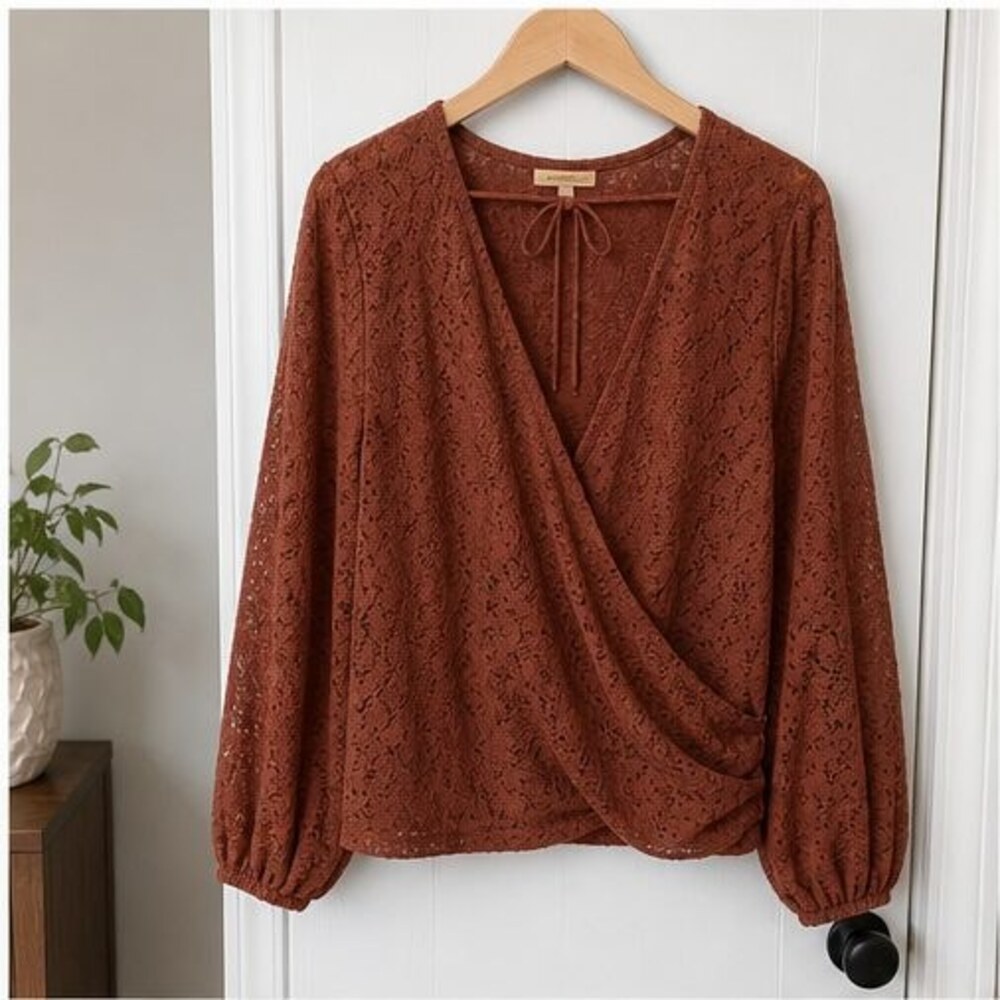 Rust Wrap Blouse